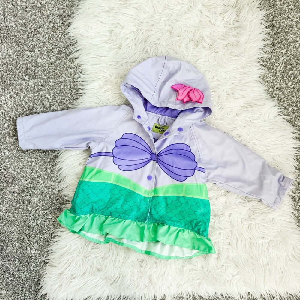 Western Chief Disney Ariel Raincoat Hooded Jacket Girls 2T